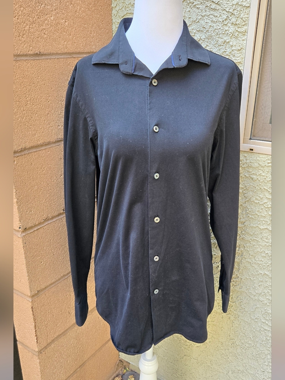 Bugatchi 8 Way Stretch Black Long Sleeve Button-Down Shirt